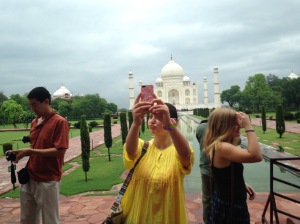 Marita selfie-ing by the Taj
